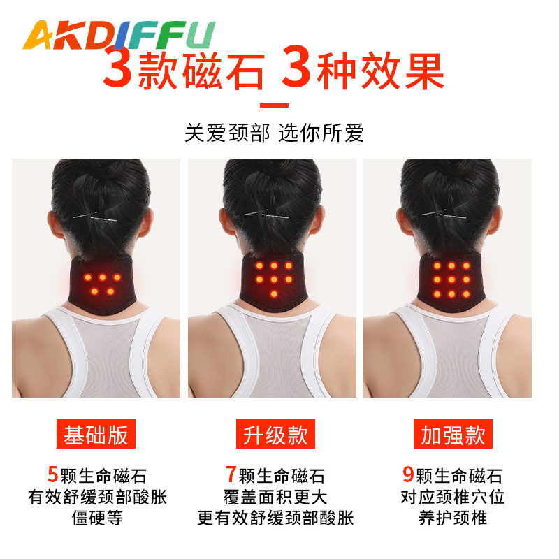 Invierno calentamiento espontáneo de protección del cuello imán de soporte de cuello regalos de mediana edad calentamiento de la columna vertebral cervical ajustable de protección del cuello