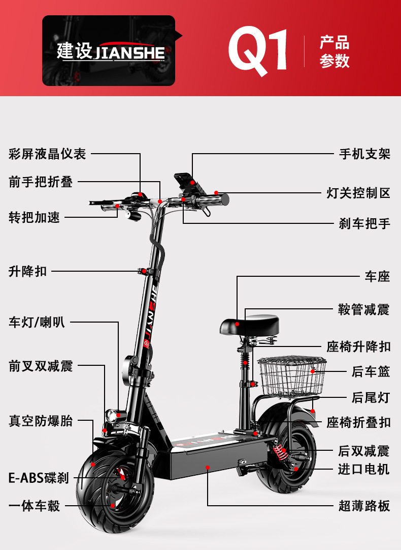 Suitable for Construction of Electric Scooters for Adults, Foldable Electric Scooters for Driving, Ultra-Light and Portable Lithium Batteries for Men and Women