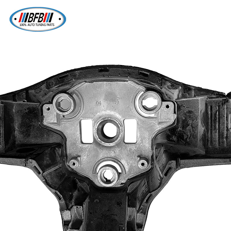 100% Real Carbon Fiber Yoke Steering Wheel - For Tesla Model 3 - Black Alcantara Leather, Aircraft Style