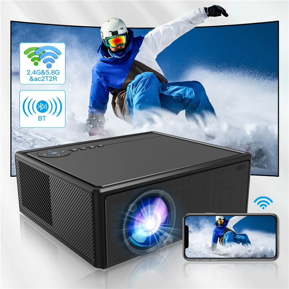 Проектор X7 1080p 5G Wi‑Fi, поддержка автофокуса, Android 9.0