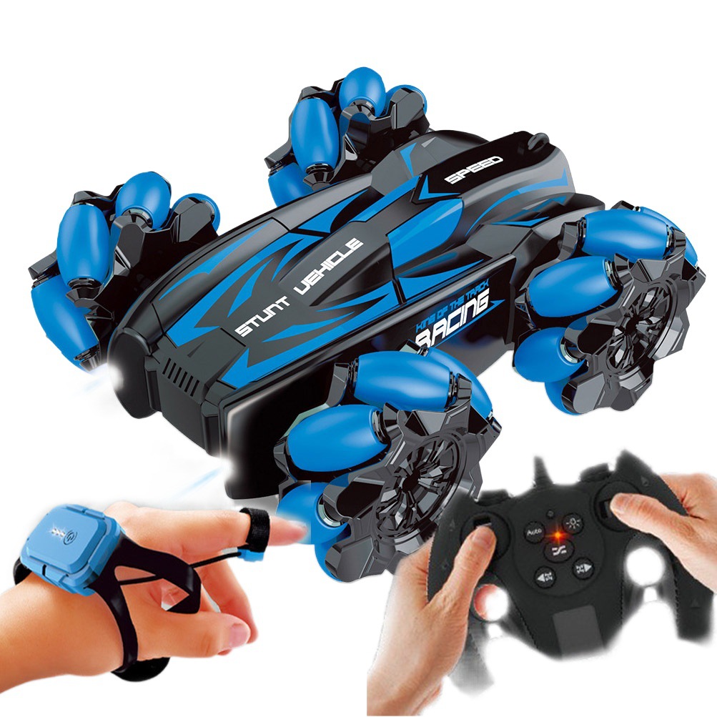 Coche de control remoto RC transfronterizo, coche de control remoto con acrobacias de gestos de doble cara, coche de juguete para niños con tracción en las cuatro ruedas, todoterreno, regalo para niños