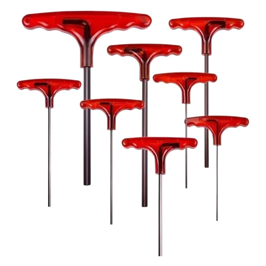 FUENTE fabricante en forma de T mango de plástico llave hexagonal S2 endurecido llave hexagonal