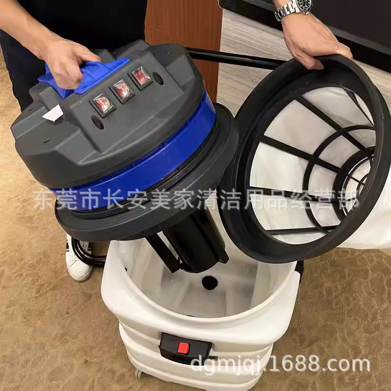 嘉美BF584A-3吸尘吸水机电子厂用大功率耐酸碱工业吸尘器90L