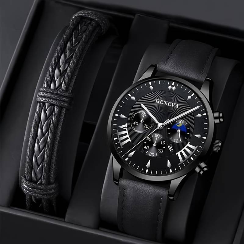 Reloj de pulsera de cuero para hombre, nuevo, moderno, de fábrica, estilo empresarial, sencillo y a la moda, venta al por mayor en stock.