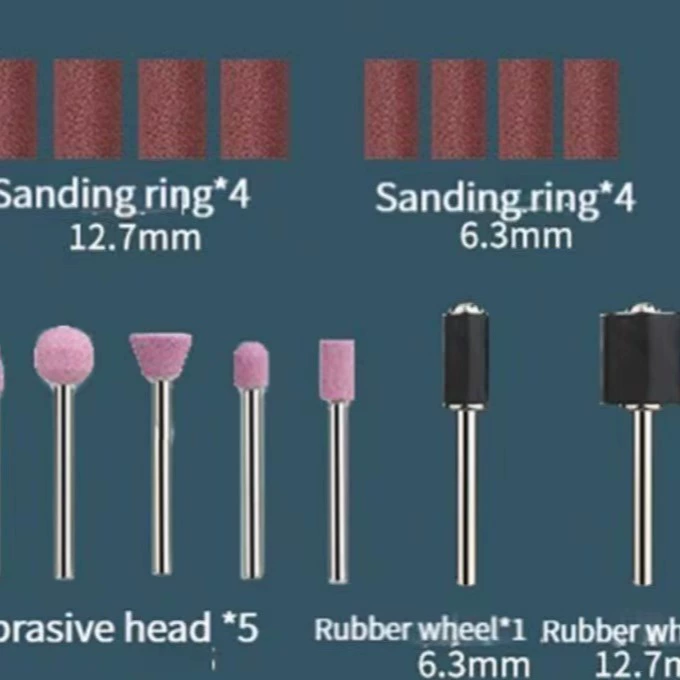 Комплект принадлежностей для электрического шлифования из 15 предметов, Шлифовальная головка, кольцо для удаления пыли, песочное кольцо, комбинированный костюм стержня
