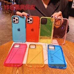 iPhone17promax蛍光色TPUスマホケース14 Apple16ツートンカラー3耐衝撃カラーストリップソフトケース11対応