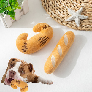 Bread-shaped dog toys contain BB called Bite-resistant and clear cross-border dog toys in stock factory direct sales