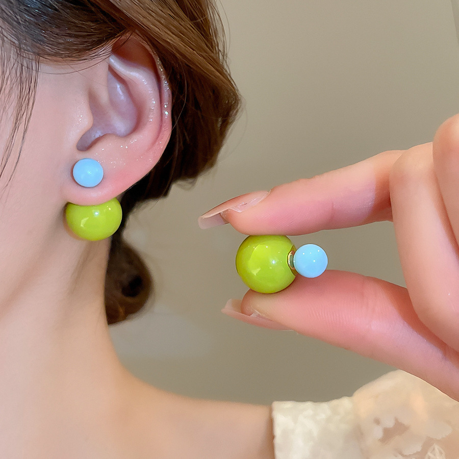 Pendientes de flores de color dopamina de verano Pendientes de todo fósforo de nicho fresco Pendientes de lujo de alta gama de moda al por mayor