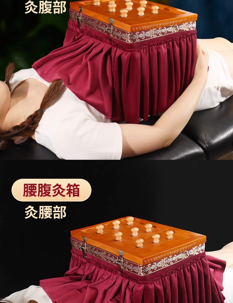 Wooden Moxibustion Box Du Mai Spine Ginger Moxa Burner Long Snake Back Device with 6 Moxa Sticks quality and texture