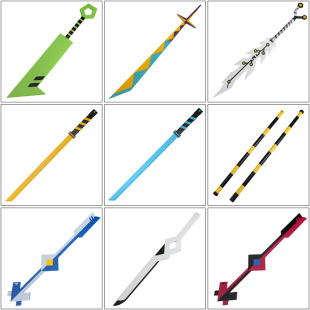Aotu World Anmicius Weapon Hot and Cold Flows Double Knife cos Wood Greer Chop Zander Wood Prop Not Bladed