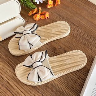 New flat flip-flops Women's Flat sandals with bowknot Xishuangbanna summer beach seaside sandals