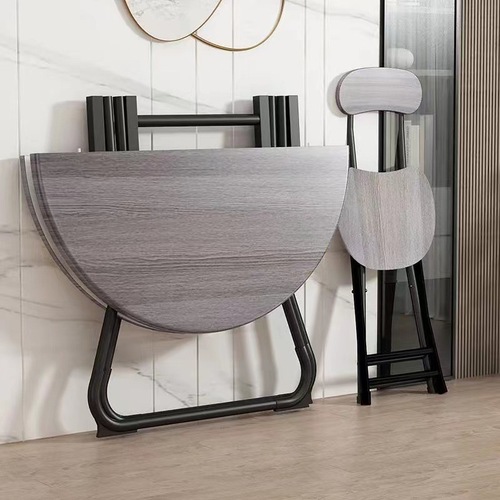 Folding round table for home small apartment dining table furniture dining room balcony leisure table portable foldable table table chair set