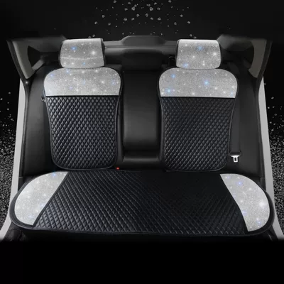 Car Seat Cushion Leather Diamond-Encrusted Seat cushion, seat cover