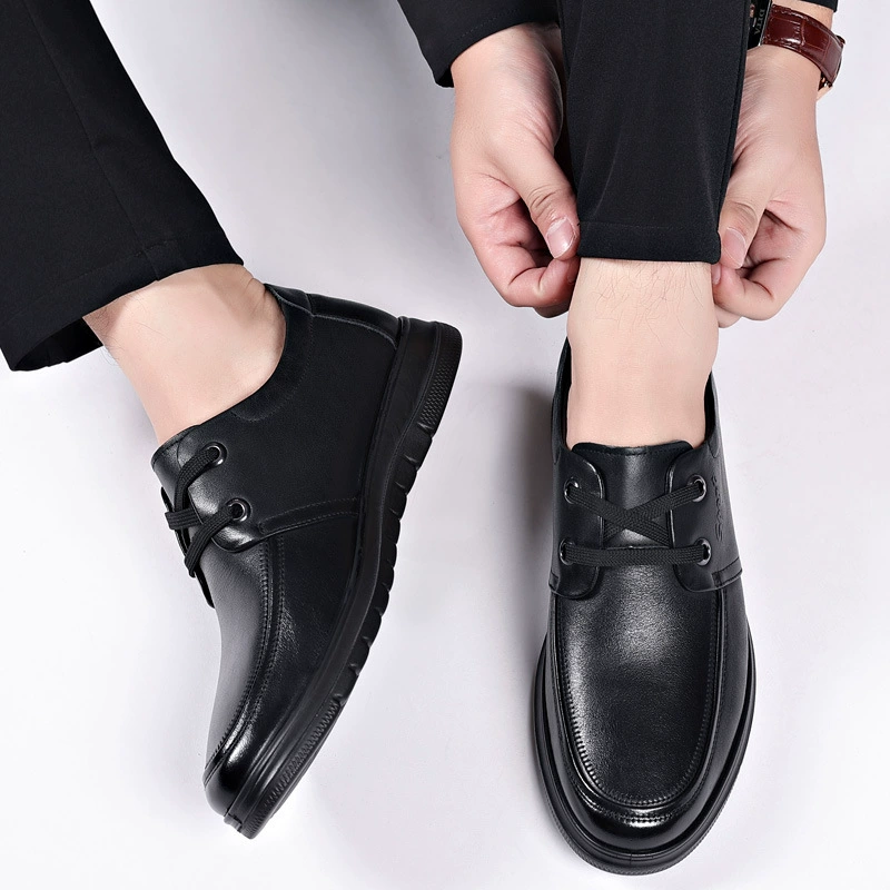 Мужская обувь из натуральной кожи повседневная кожаная обувь из мягкой кожи с мягкой подошвёной новой дышащей нескользящей обуви для вождения среднего и пожилого возраста