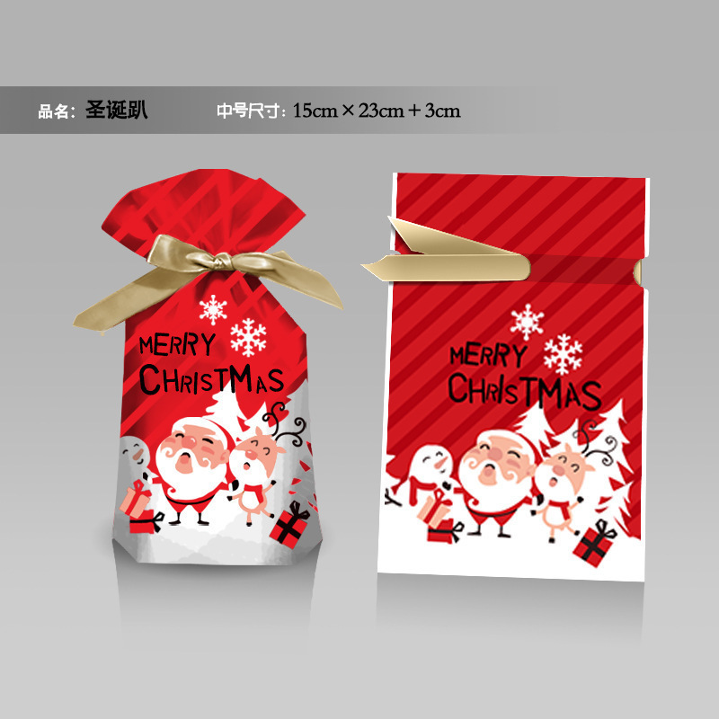 クリスマスキャンディー袋小プレゼント包装袋クリスマスプレゼントリンゴ袋漫画ロープポケットクロスボーダー|undefined