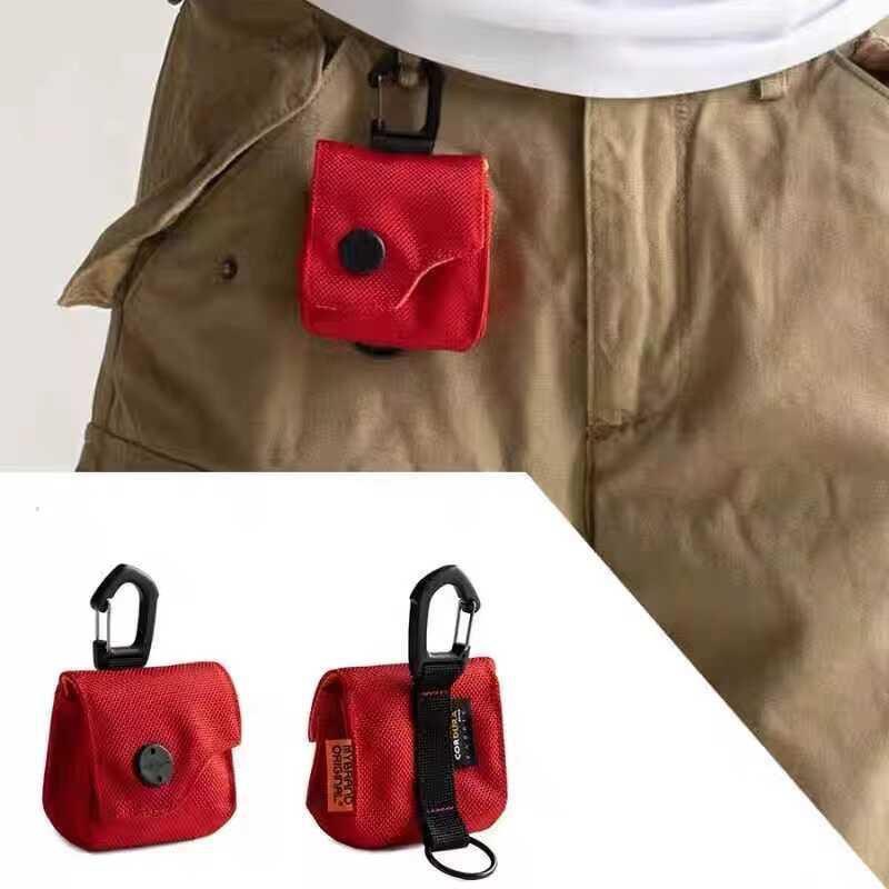 Ballistic Nylon Mini AirPods Earphone Case, Neck-Hanging Waist Accessory Bag, Urban Simple and Convenient Key Pouch