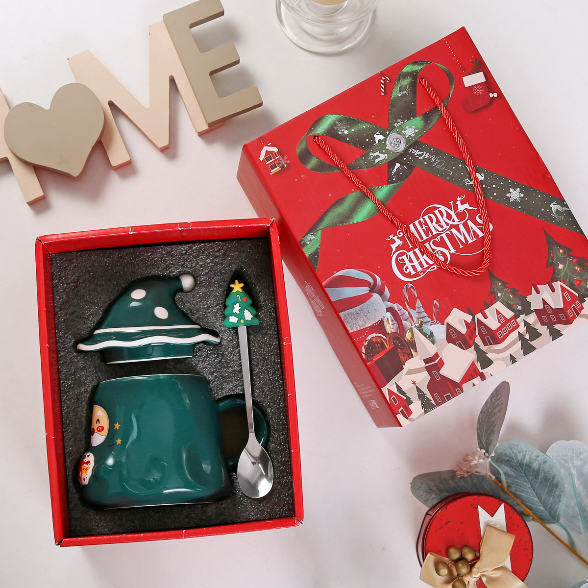 Regalos de Navidad transfronterizos dibujos animados creativos Santa Claus tazas de cerámica regalos de Navidad tazas de regalo