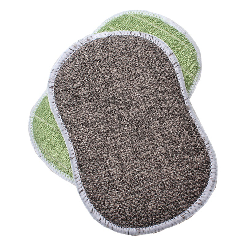 Cocina del hogar paño para lavar platos fregado fácil absorbente fibra de bambú paño limpieza vidrio + esponja bloque traje 6 pack