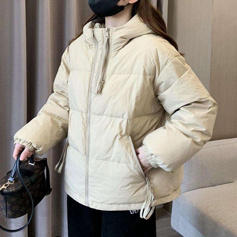 New White Duck down Short Double Zipper New Clothing Women's Stand Collar New Product New Small Thickened Warm Jacket
