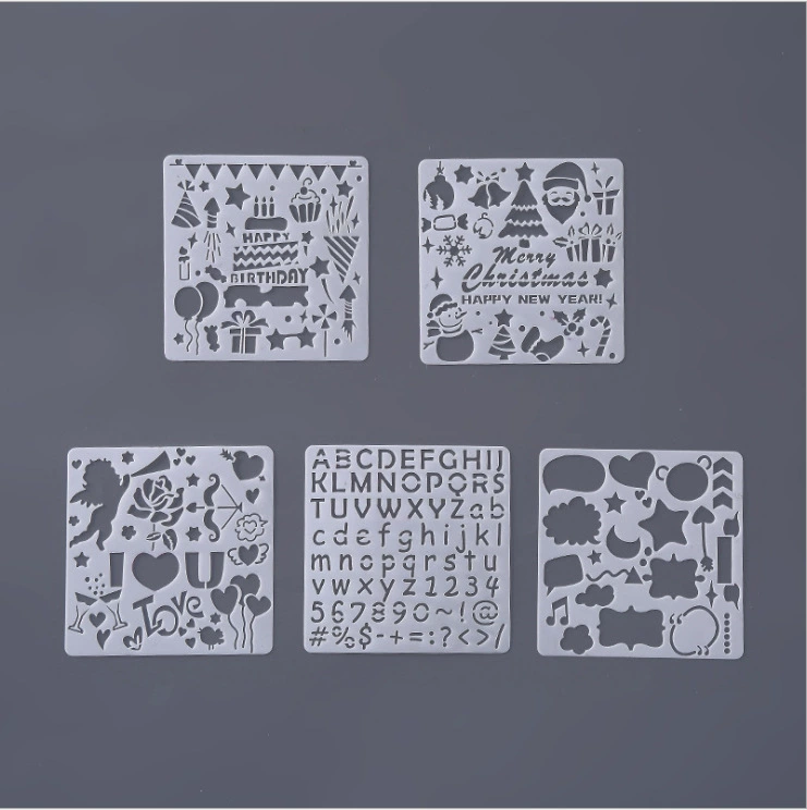 Квадратная тема кружевная линейка шаблон картины сюрприз Подарочная коробка DIY фотоальбом ручной работы Граффити Шаблон 5 листов/комплект