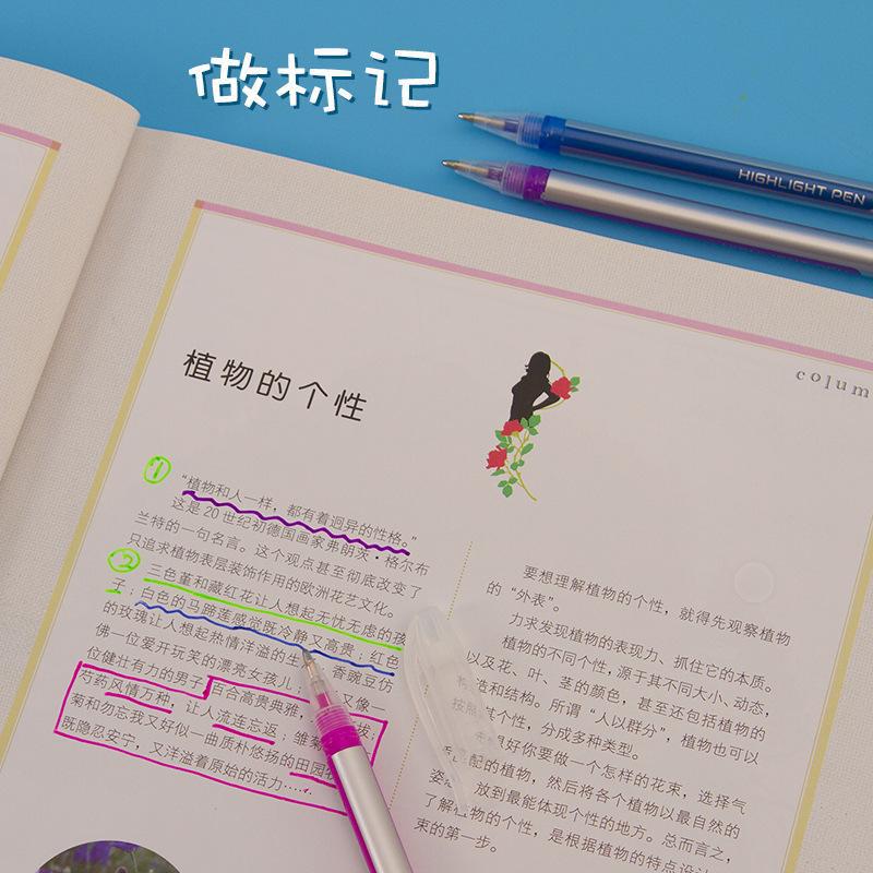 Tiktok flash resaltador traje coreano lindo color gel pluma marca diario MARCA clave al por mayor