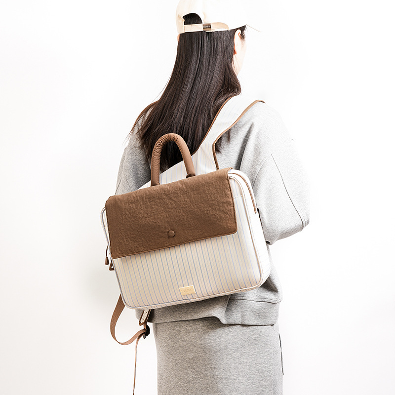 Cross-Border New Style Computer Bag, Fresh and Sweet Plaid Pastoral Style Backpack, Casual Commuting Computer Backpack Wholesale