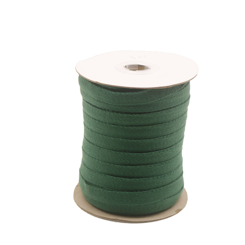 Cinta de espiga de algodón y poliéster blanco puro del fabricante para el cuello trasero de prendas, cinta de algodón para embalaje con ribete de espiga de algodón simple y doble.