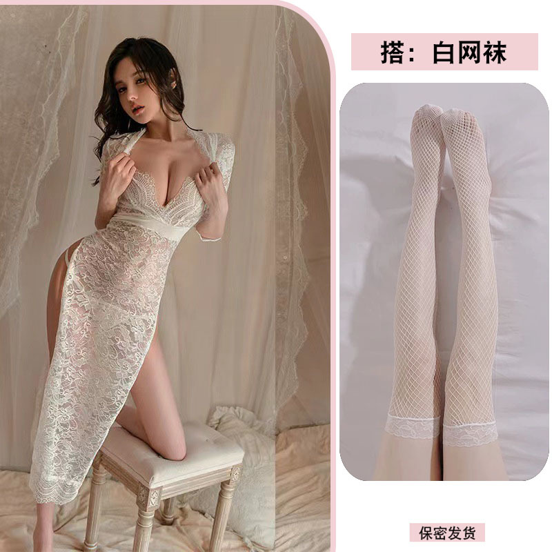 흰색 망사 스타킹