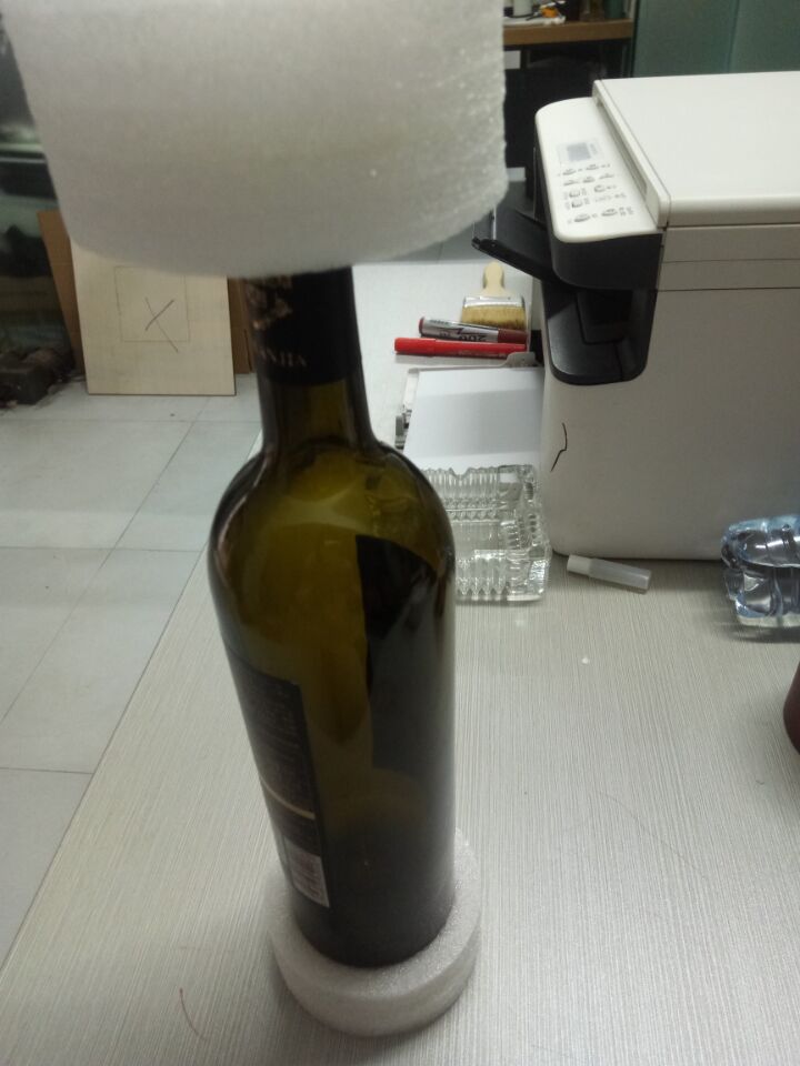 厂家供应圆形酒瓶天地盖包装泡沫/白色珍珠棉酒瓶定制包装