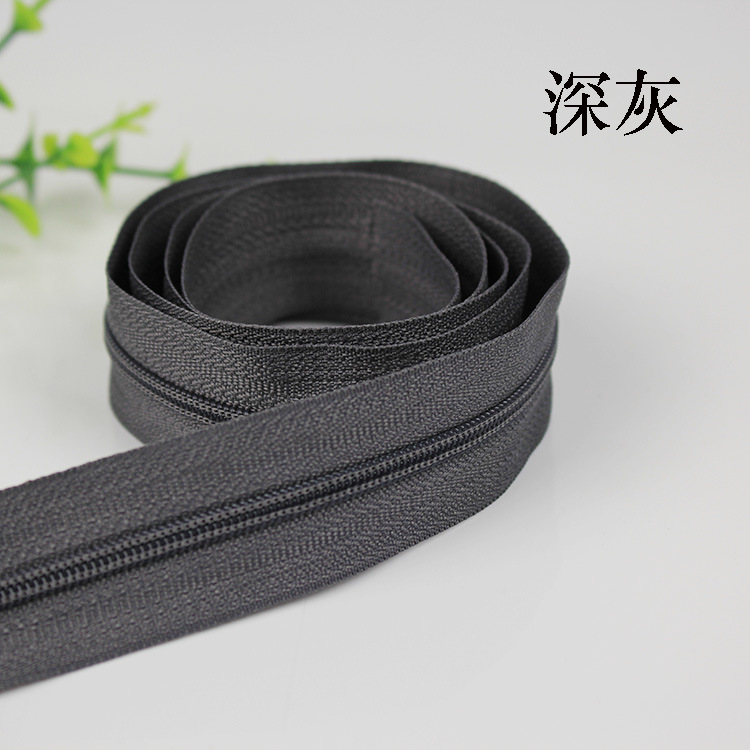 Bolsa DIY accesorios de tela ropa cremallera tirón cabeza accesorios de cuero N ° 5 color largo nylon sola cabeza doble cabeza