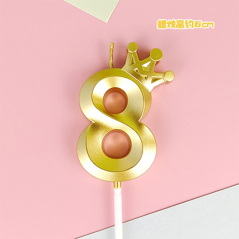 Creative Cartoon Gold Number Candle - Baby First Cake Decoration Birthday Party Supplies_voghion.com