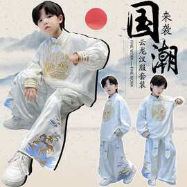 套装中国风春秋印花男童