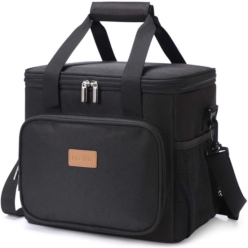 Amazon engrosado de gran capacidad portátil bolsa de picnic PEVA bolsa de hielo al aire libre bolsa de hombro impermeable aislante