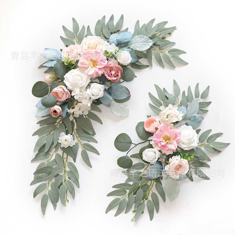 Venta caliente transfronteriza boda flor artificial Bienvenido flor signo flor Mesa flor fotografía decoración boda suministros fábrica al por mayor