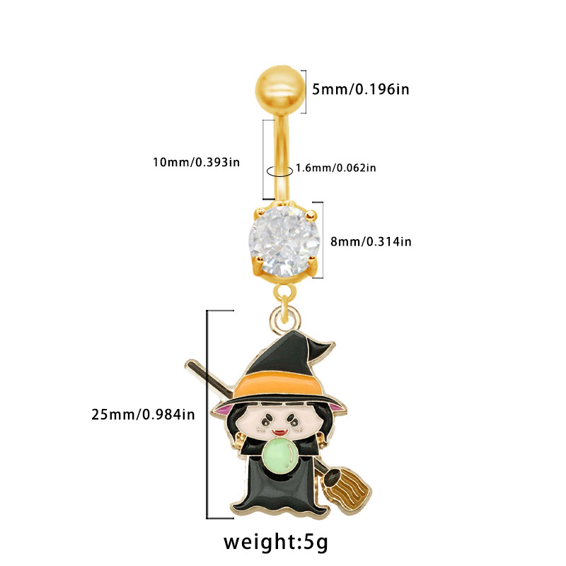 Piercing ombelico strega cartoon per gioielli feste halloween_voghion.com