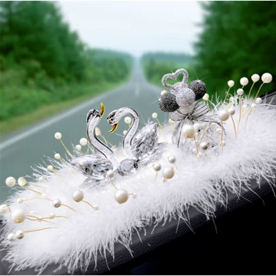Confession Balloons, Perfume Holders, Car | Car ornaments - mink-fur-swan-love-white-generous-pearl-cushion-gray-and-white-hollow-love-diamond-balloon-bottle-glue-10