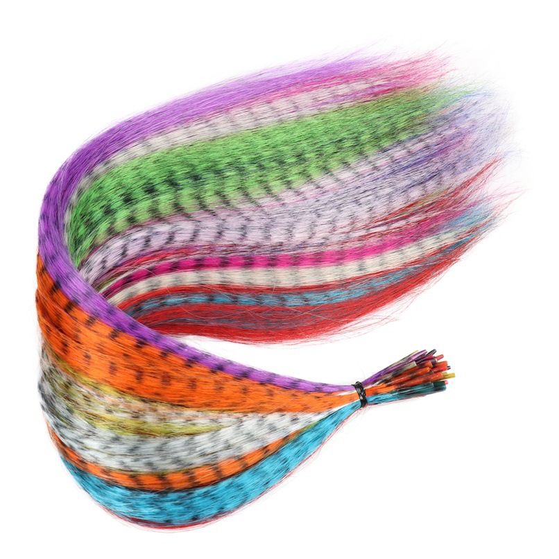 Peluca de extensión de cabello de plumas de seda de alta temperatura de fibra química especial transfronteriza