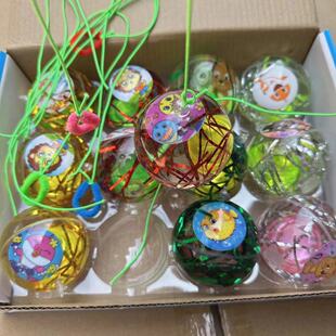 Children's Flash Bouncy Ball Toy with Rope Jumping Ball Colorful Luminous Crystal Ball