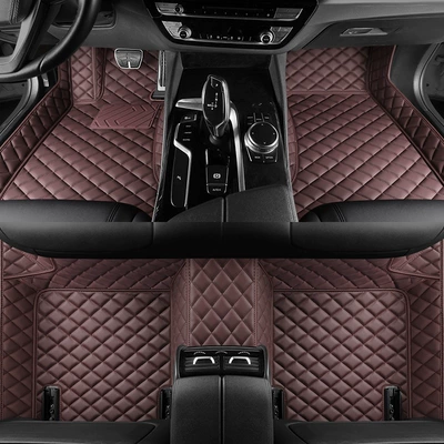 Full-coverage car floor mats, custom-made for specific car models, suitable for both old and new models, silk loop floor mats, custom-made waterproof interior car mats (Modelə uyğun ayaqaltı) - coffee-color-single-layer-foot-mat