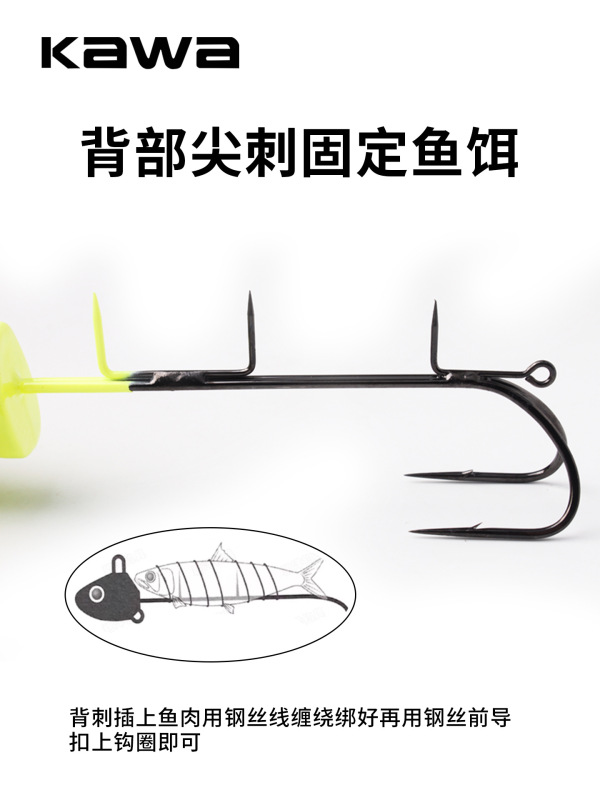 kawa新款海钓船钓夜光天亚双钩钓组150g190g225g带鱼刀鱼专用鱼钩|undefined