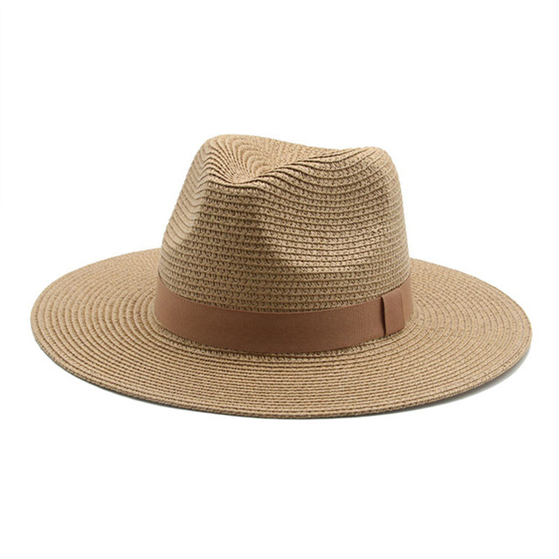 Unisex Basic Solid Color Flat Eaves Straw Hat display picture 2