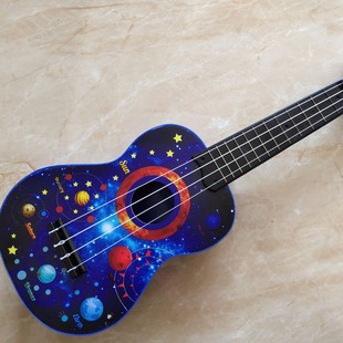 Original Authentic 21inch Hawaiian Ukulele Wooden Kidsren's Guitar Four-String S-Shaped Ukulele Clear
