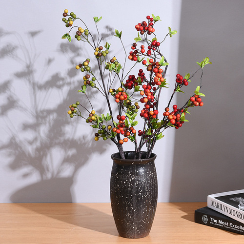 Factory direct sales New Year's home furnishings fortune fruit berry Christmas decorations simulation plant red fruit holly fruit