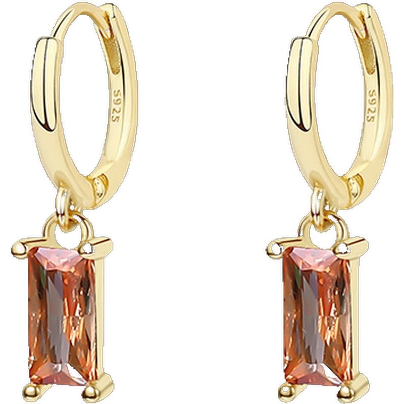 925 plata esterlina pendientes de zircón de color mujer Europa y América ligera de lujo cuadrados pendientes temperamento in pendientes pendientes de orejas
