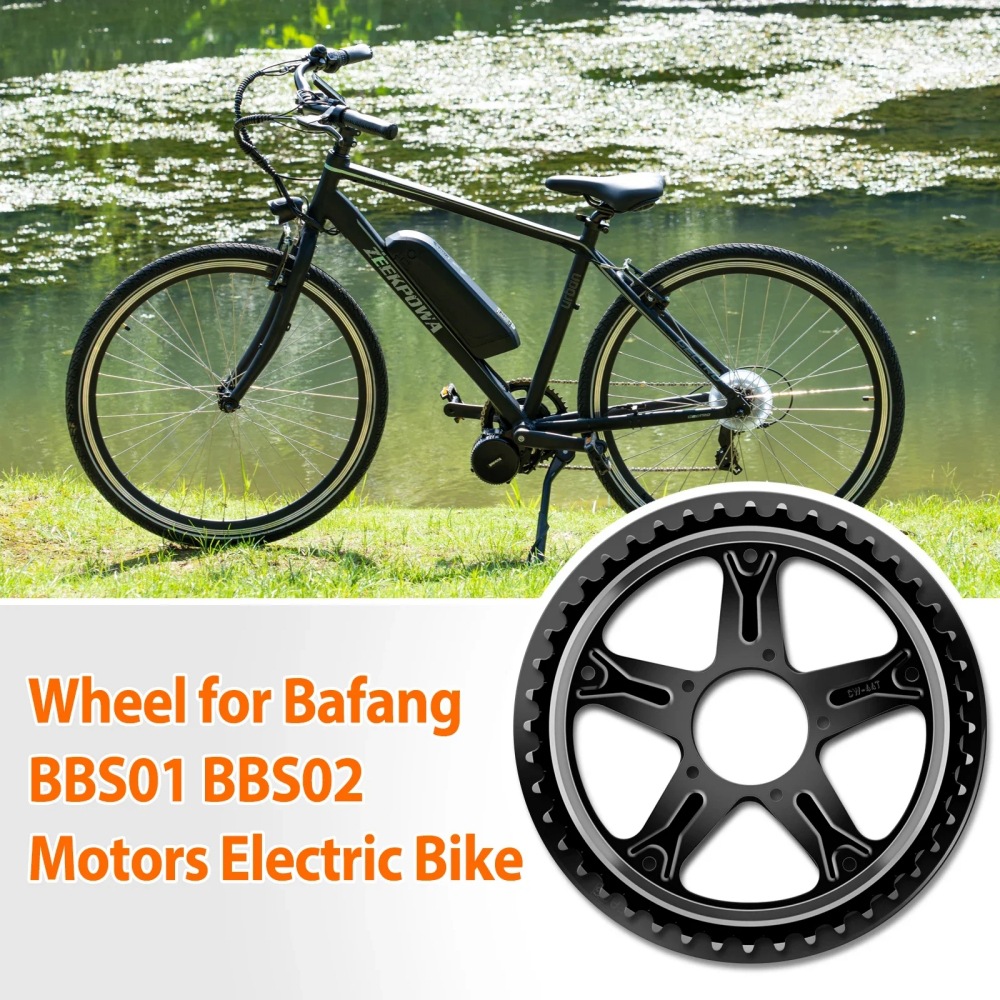 GUSTAVO電動自転車歯盤 八方BBS01/BBS02対応 鋼製 黒色 44T/46T/48T 安心購入