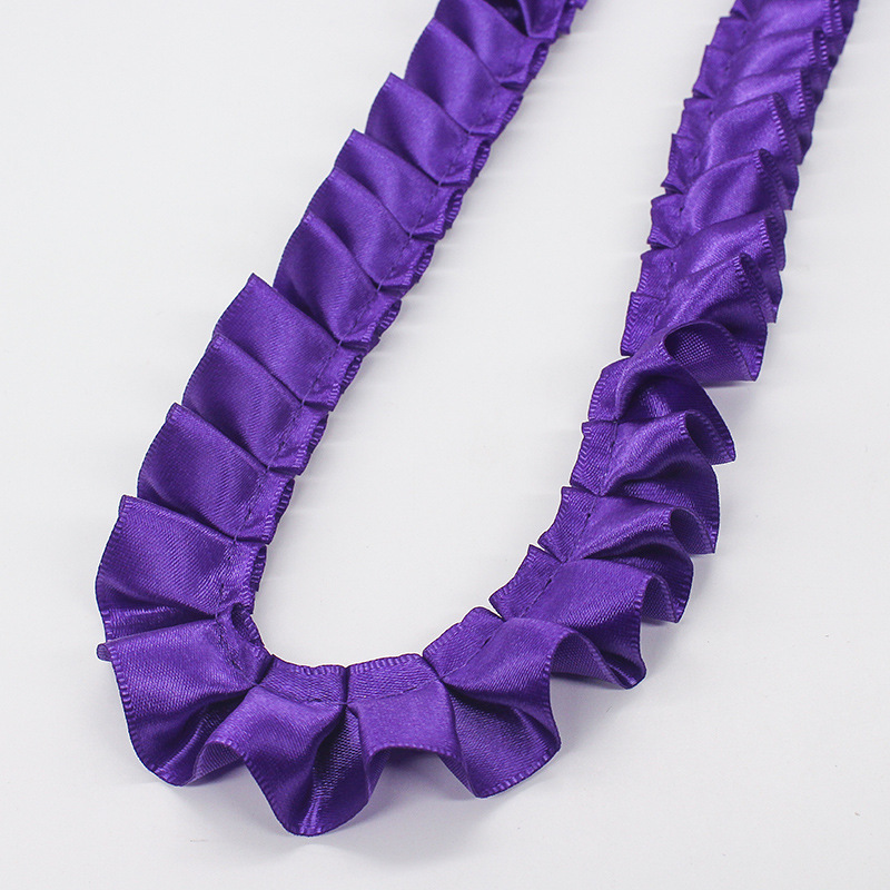 Fabricantes al por mayor de 2.5cm de ancho poliéster único borde de loto plegado cinta DIY accesorios de ropa hecha a mano cinta de encaje decoración image 14