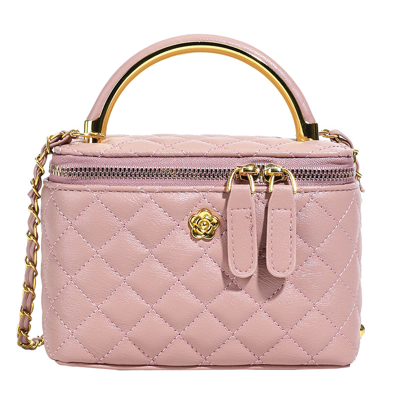 Bolso de mano de lujo ligero estilo francés, bolso cuadrado pequeño para mujer, nuevo modelo transfronterizo 2026, bolso cruzado de cadena acolchado de alta calidad.