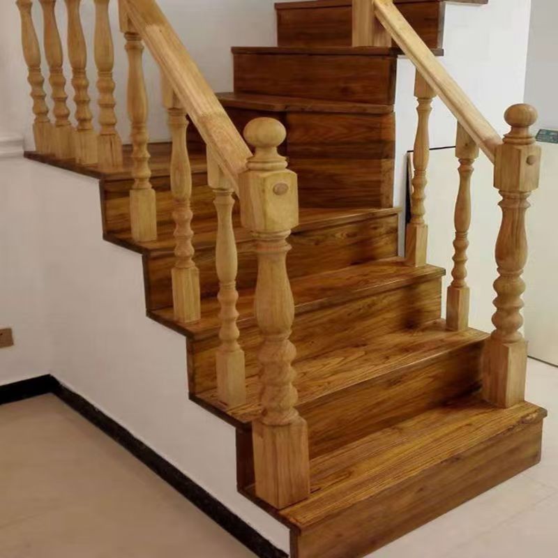 老榆木实木楼梯踏步板别墅家用复式阁楼榆木楼梯民宿踏板原木板