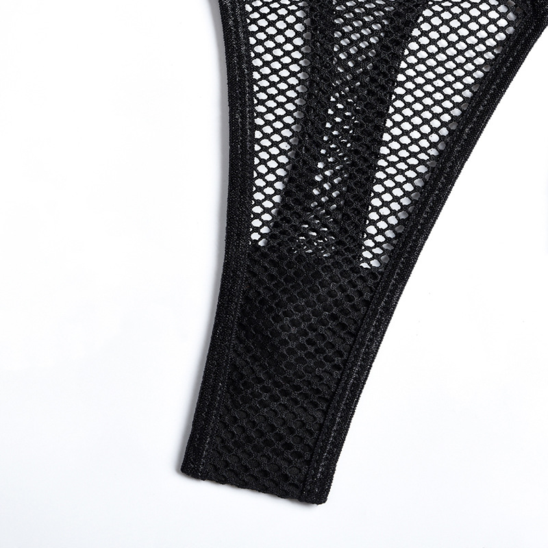 lace mesh stitching see-through one-piece sexy lingerie nihaostyles wholesale clothes NSWY90873