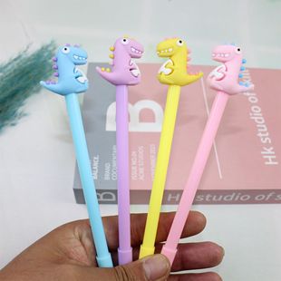Small fresh creative dinosaur soft rubber head girl pen ins girl heart neutral water pen Net red sign pen foreign trade